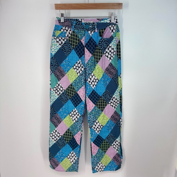 Another Girl High Rise Floral Patchwork Pants - Picture 1 of 5